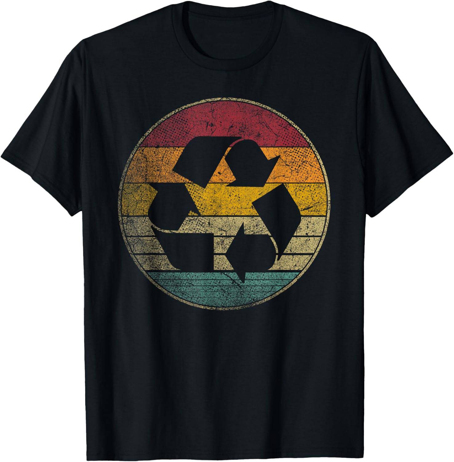 Recycle Logo Earth Day Nature Planet Conservation Retro Gift T-Shirt - T-Shirt | Black