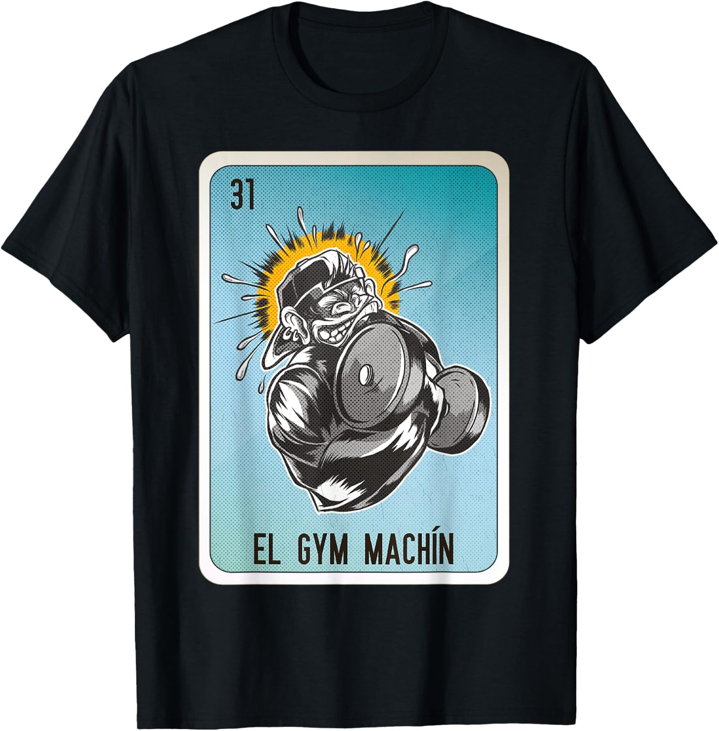 El GYM Machín Mexican Slang Chicano Bingo Cards T-Shirt - T-Shirt | Black