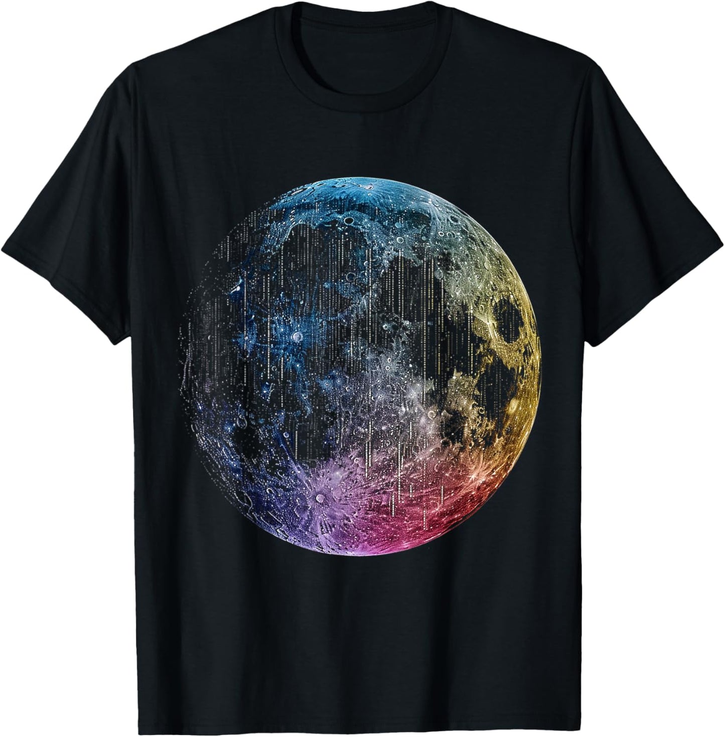 Moon Colored Art Graphic Artwork Motif Moon T-Shirt - T-Shirt | Black