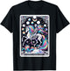 Skeleton Riding Unicorn Tarot Card Celestial Fantasy Art T-Shirt - T-Shirt | Black