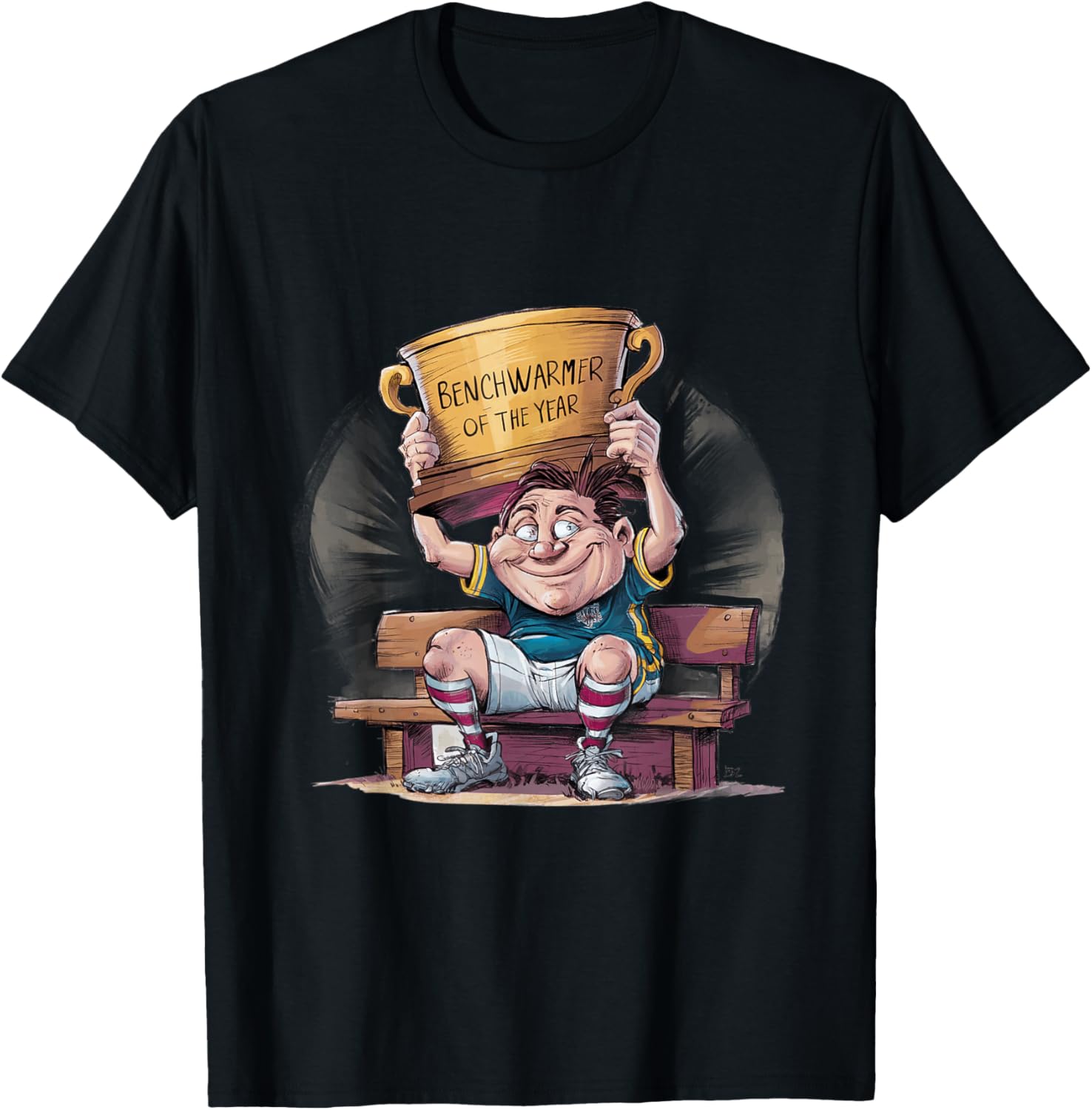 Benchwarmer of the Year Funny Fantasy Football T-Shirt - T-Shirt | Black
