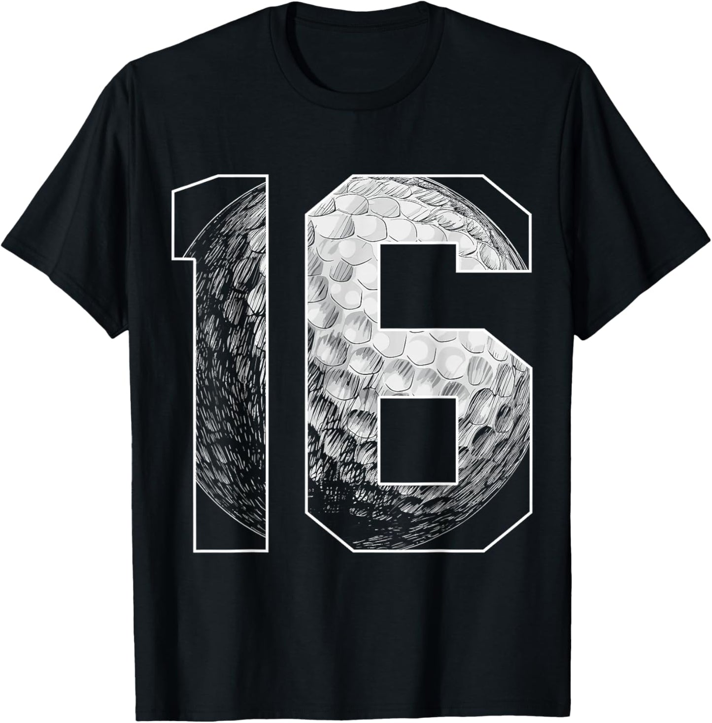16th Birthday Boy Golf Player Golf 16 Years Old T-Shirt - T-Shirt | Black