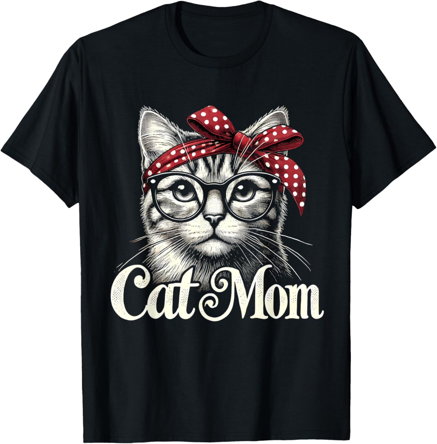 Funny Cat Mom Cat Lovers Mothers Day T-Shirt - T-Shirt | Black