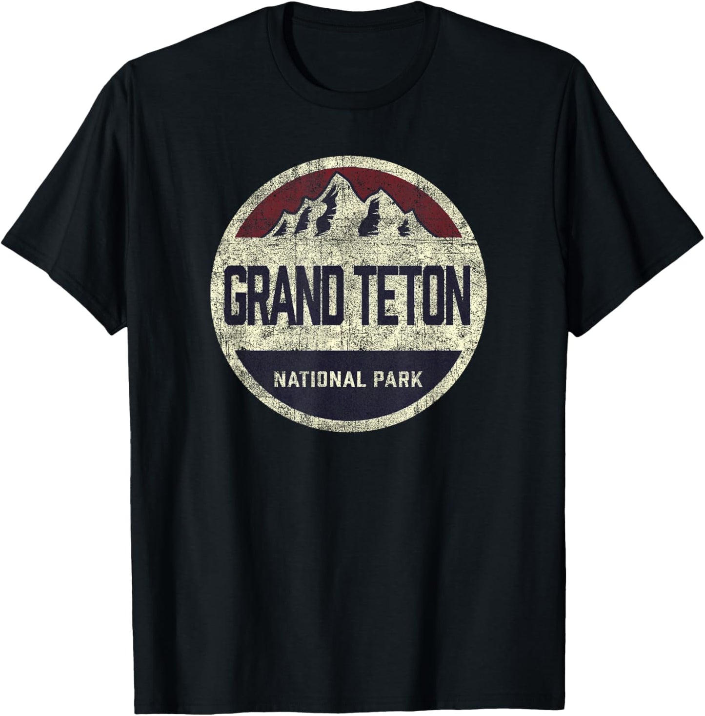 Grand Teton National Park Vintage Throwback Boys Girls T-Shirt - T-Shirt | Black