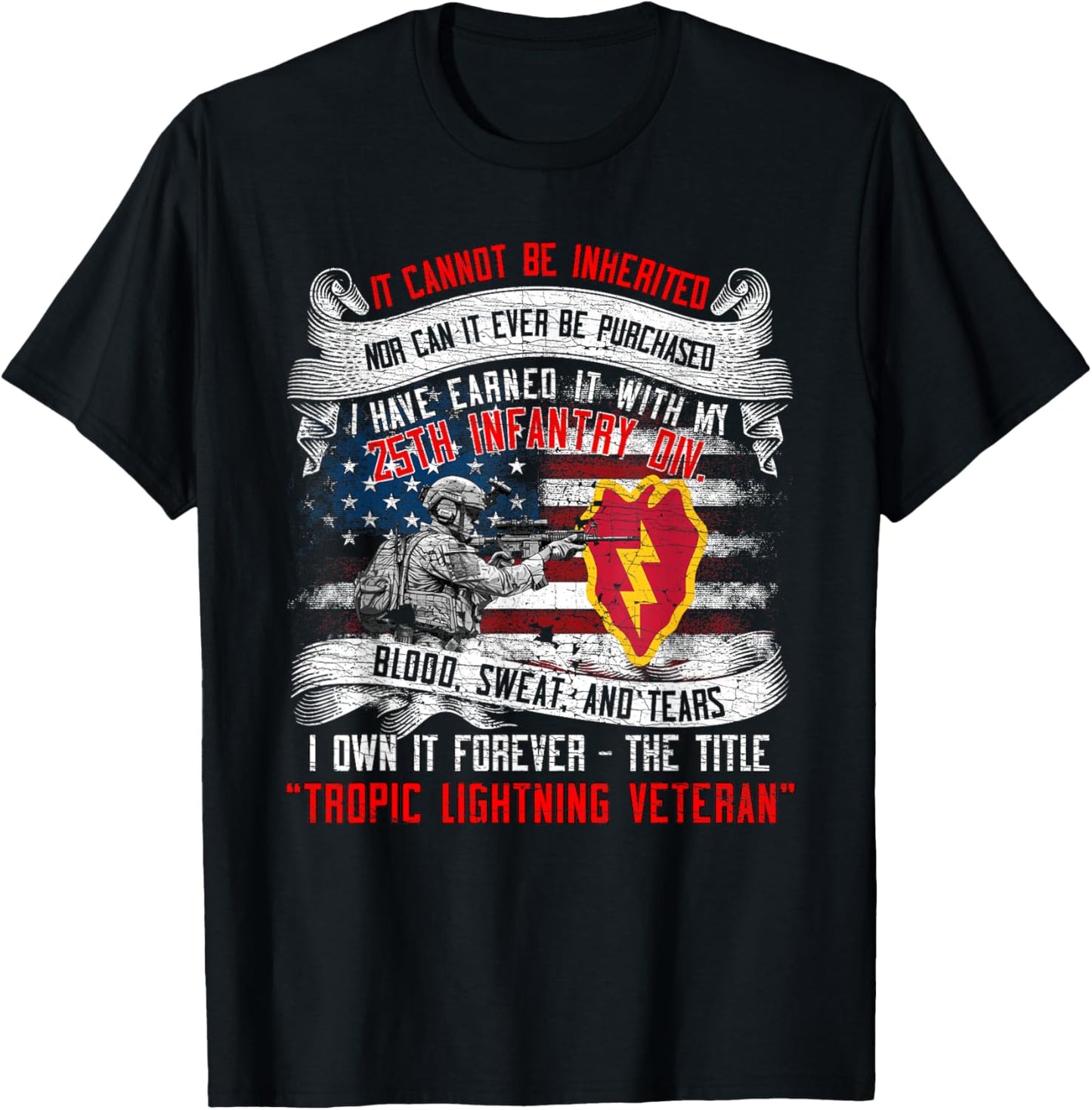 25th Infantry Division 25 ID Tropic Lightning Division T-Shirt - T-Shirt | Black