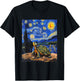 Cute Tortoise Turtle - Van Gogh Style - Starry Night T-Shirt - T-Shirt | Black