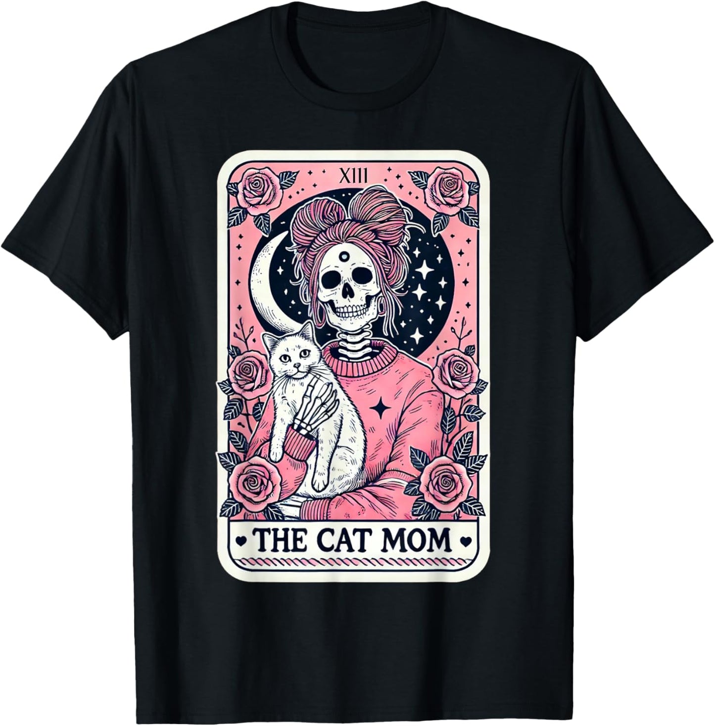 The Cat Mom Tarot Card: Mothers Day Cat Lover Men Women T-Shirt - T-Shirt | Black