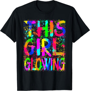 This Girl Glowing In My Glowing Era Group Team Tie Dye T-Shirt - T-Shirt | Black