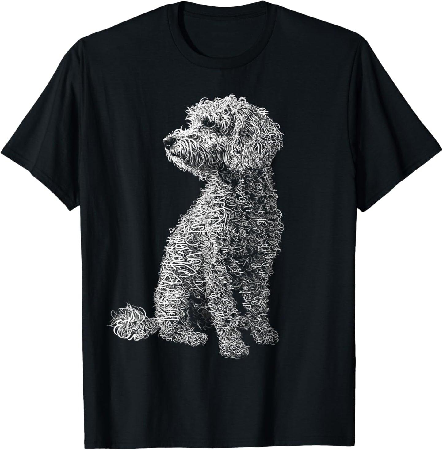 Labradoodle Motif Pet Illustration Dog Labradoodle T-Shirt - T-Shirt | Black