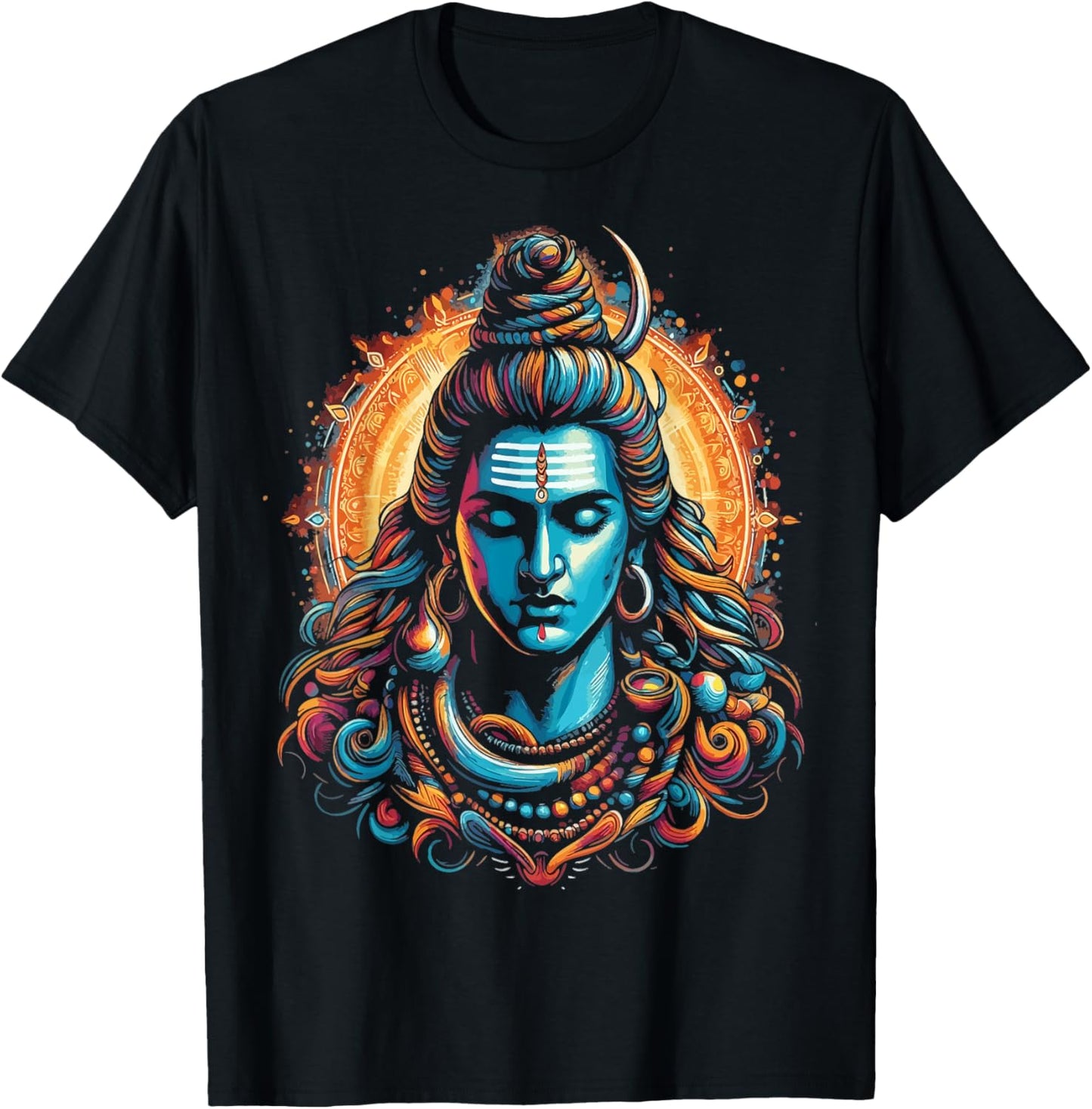 Lord Shiva Hindu God Mahadeva Trident Hinduism Devotee T-Shirt - T-Shirt | Black