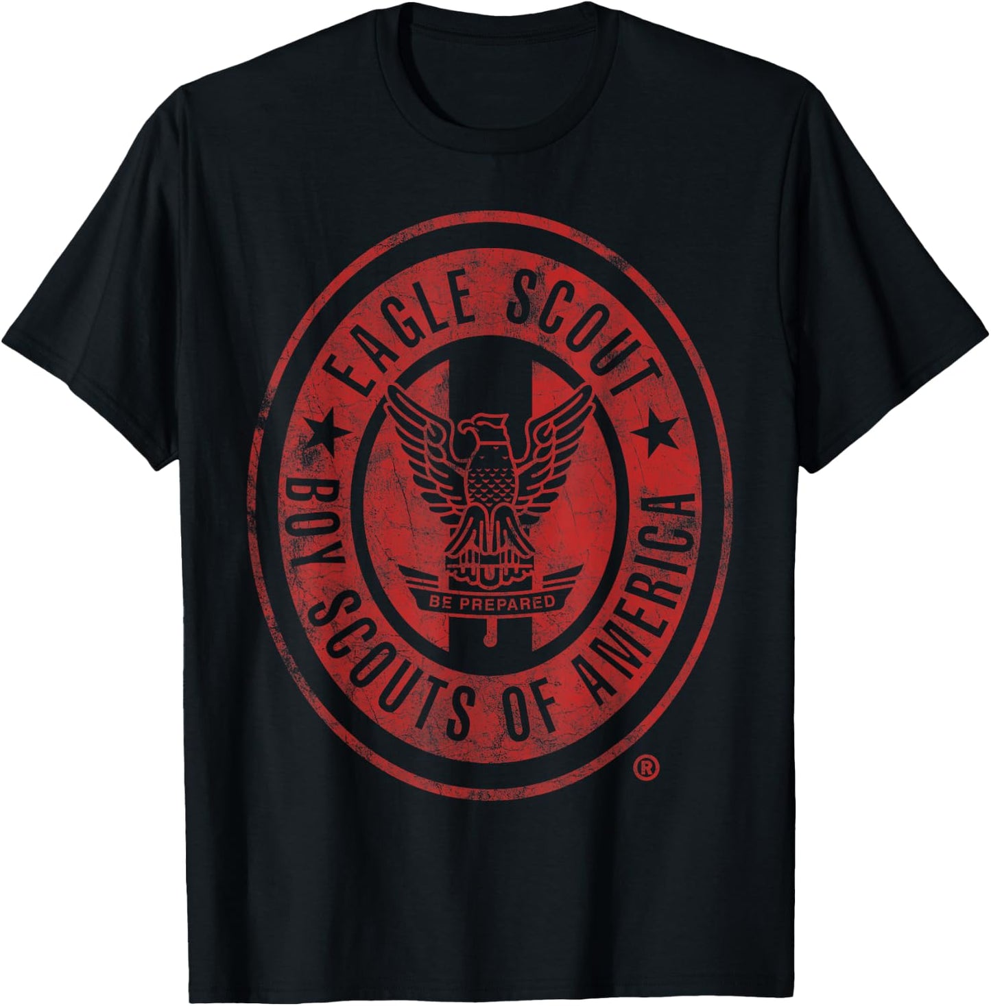 Eagle Scout Vintage (Red Distressed) T-Shirt - T-Shirt | Black