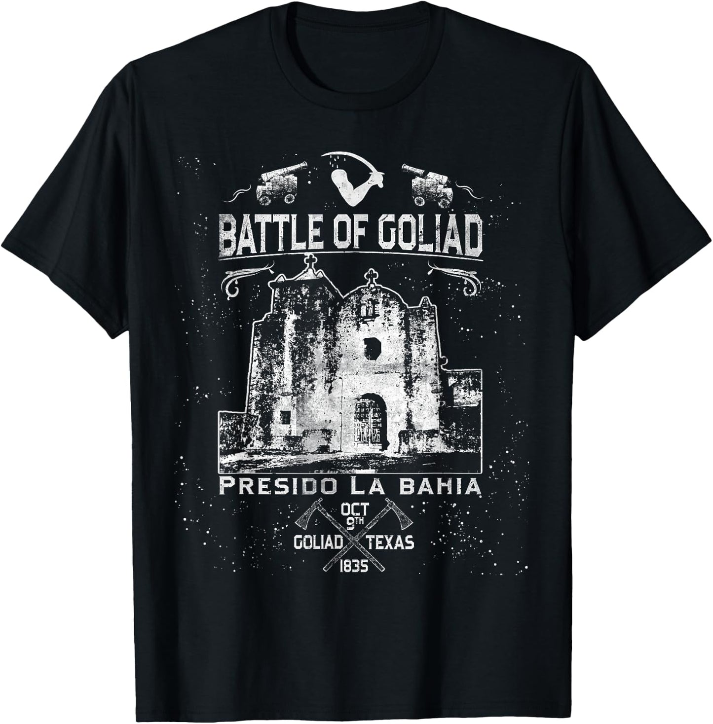 Battle of Goliad Presido La Bahia Texas History Souvenir T-Shirt - T-Shirt | Black