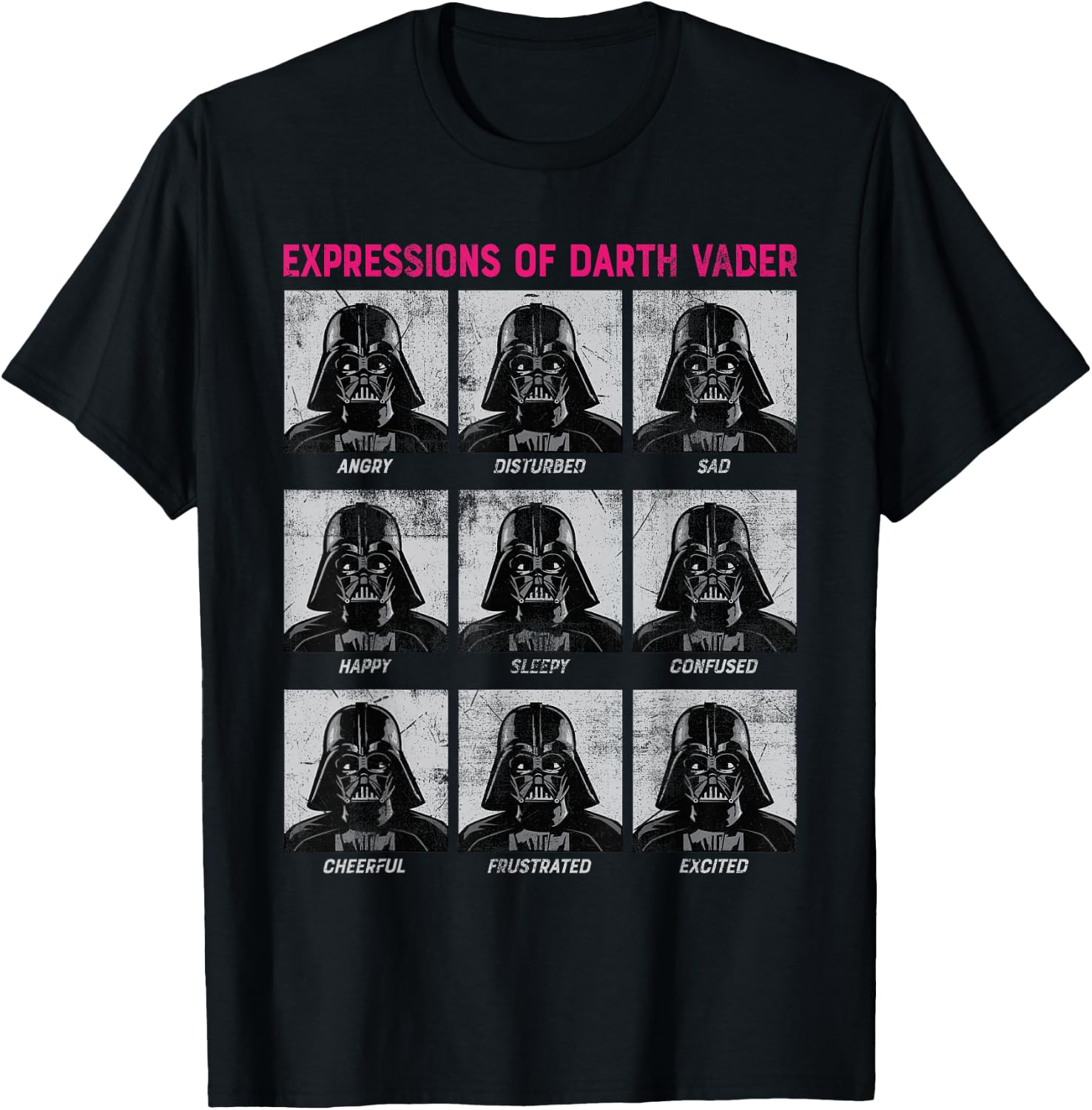 Star Wars Expressions of Darth Vader Funny T-Shirt - T-Shirt | Black