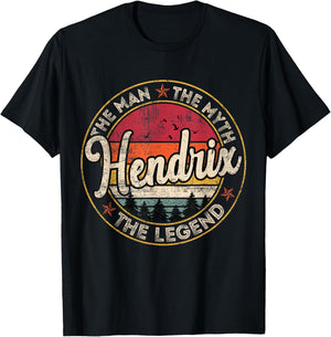 Hendrix The Man The Myth The Legend Personalized Name T-Shirt - T-Shirt | Black