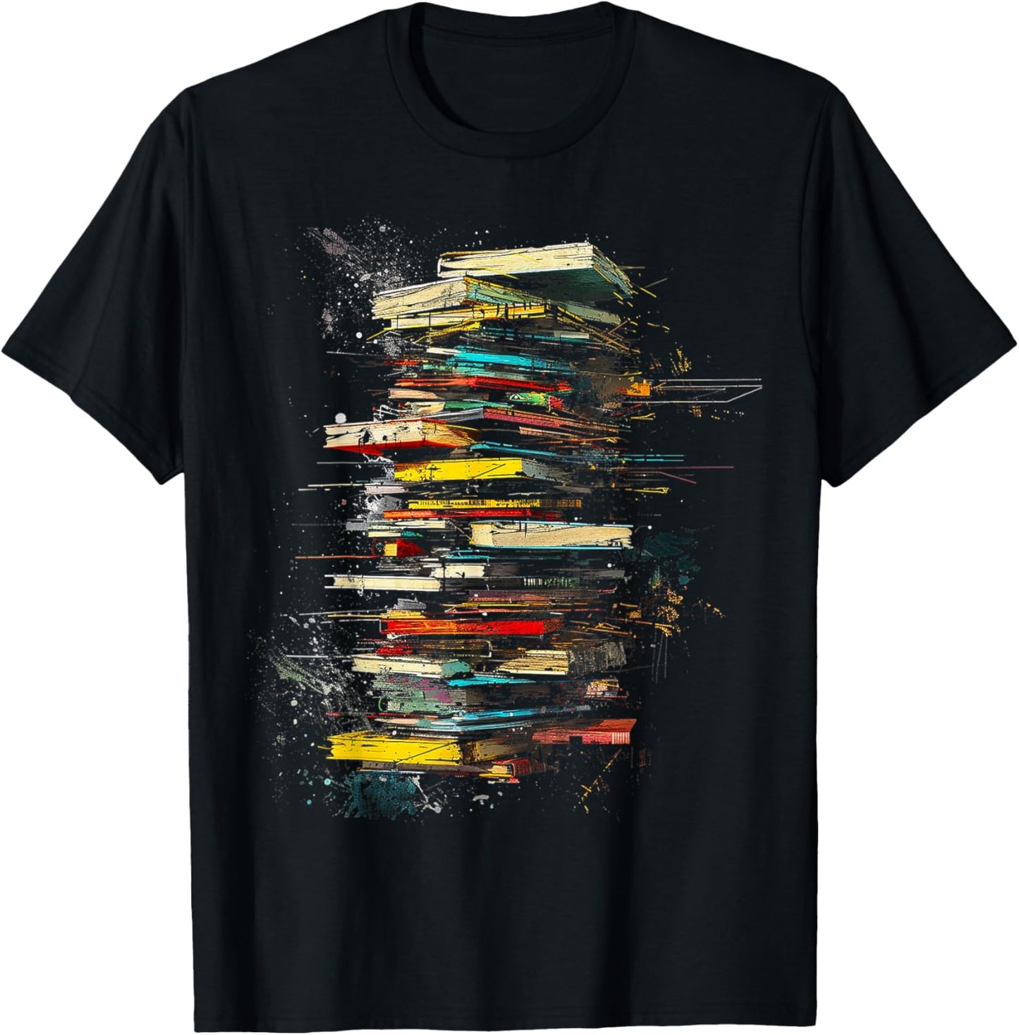 Book Abstract Art Drawing Painting Graphic Book T-Shirt - T-Shirt | Black