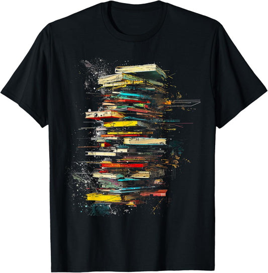 Book Abstract Art Drawing Painting Graphic Book T-Shirt - T-Shirt | Black