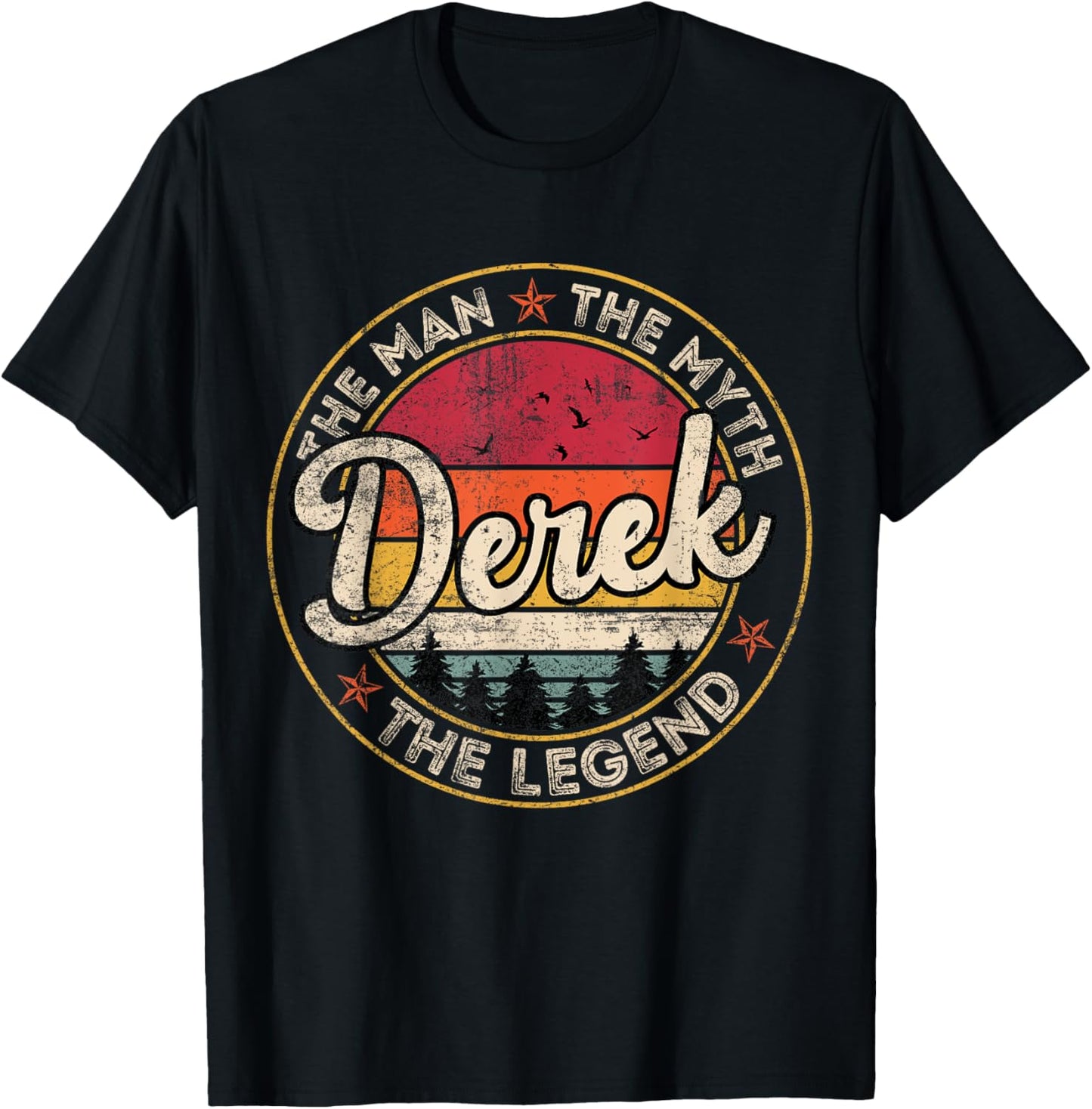 Derek The Man The Myth The Legend Personalized Name T-Shirt - T-Shirt | Black
