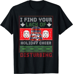Star Wars Darth Vader Ugly Christmas Sweater T-Shirt - T-Shirt | Black