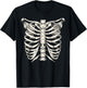 Skeleton Rib Cage T Shirt Halloween Skeleton Costume Shirt T-Shirt - T-Shirt | Black
