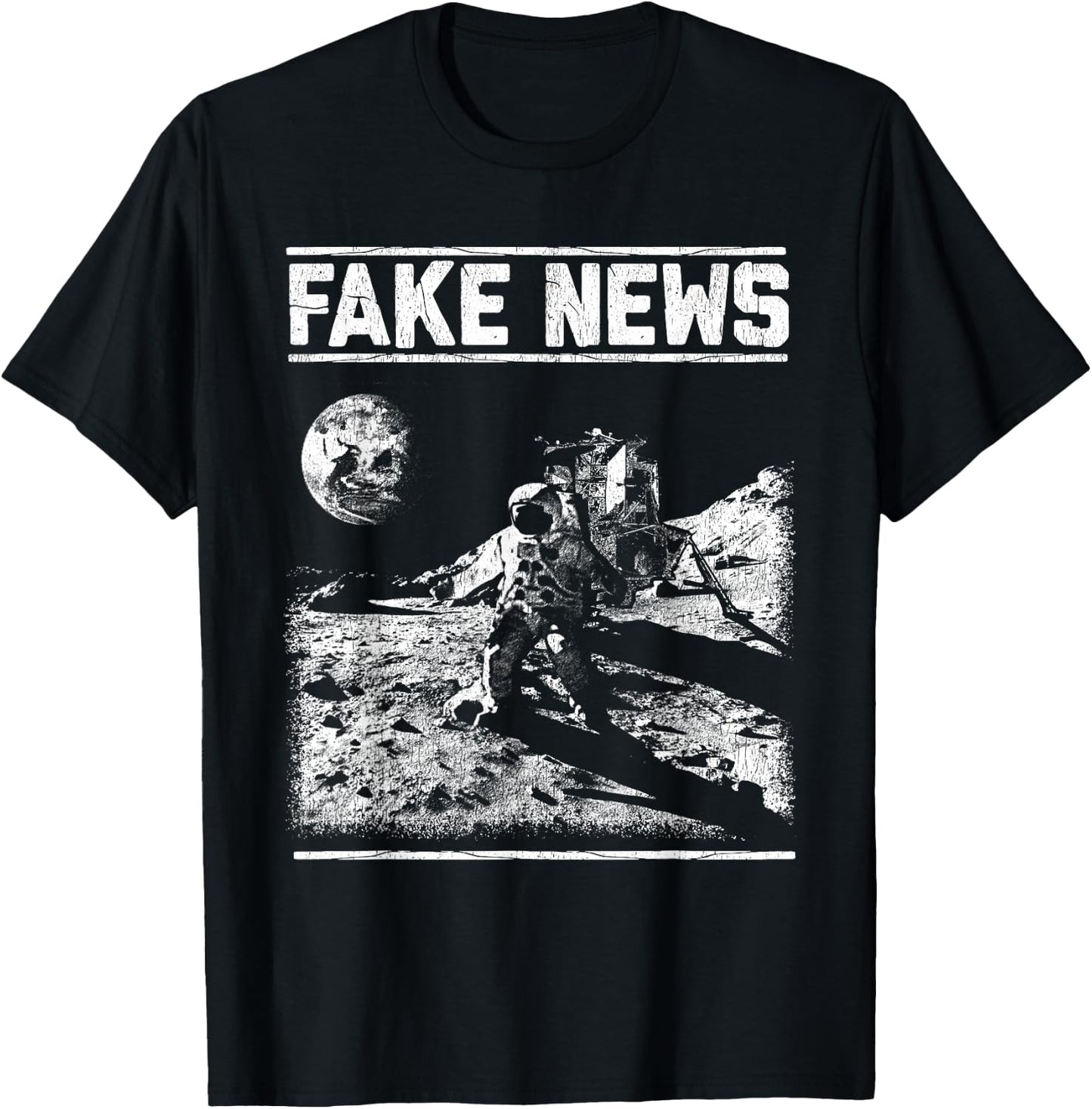 Moon Landing Hoax Apollo 11 1969 Conspiracy Fake T-Shirt - T-Shirt | Black