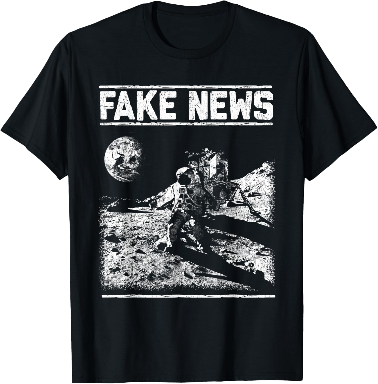 Moon Landing Hoax Apollo 11 1969 Conspiracy Fake T-Shirt - T-Shirt | Black