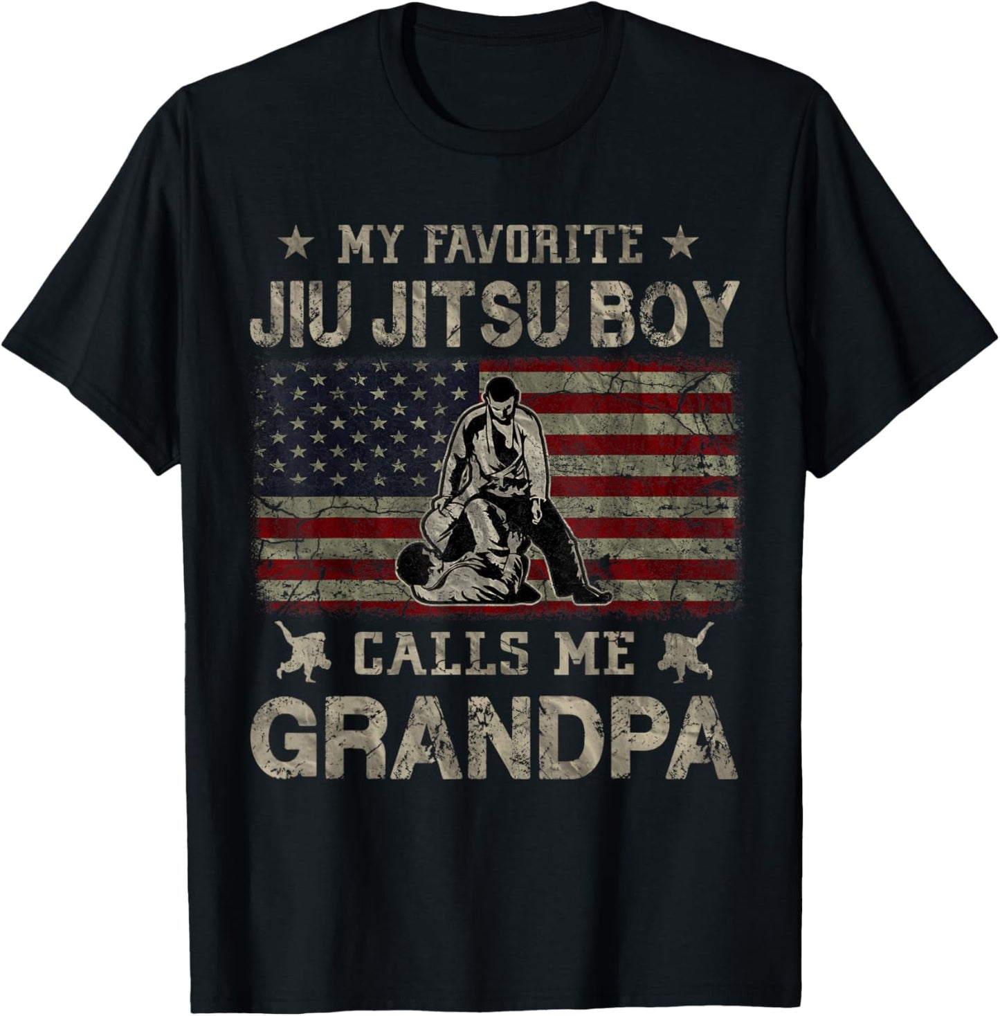 My Favorite Jiu Jitsu Boy Calls Me Grandpa Father's Day T-Shirt - T-Shirt | Black