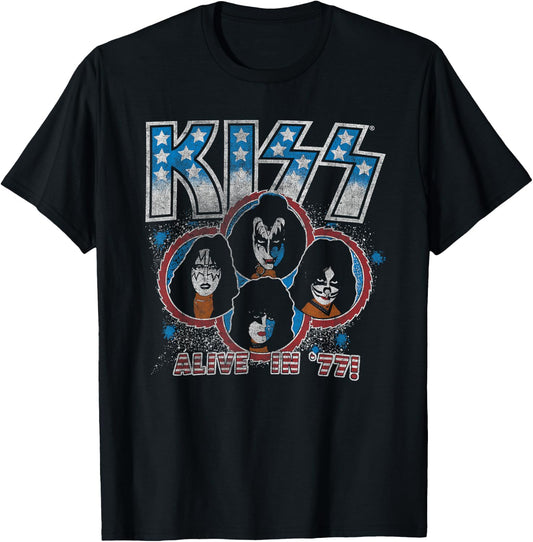 KISS - Alive in 77 T-Shirt - T-Shirt | Black