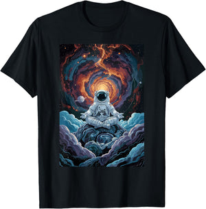 Astronaut Medite in Space Journey to Inner Cosmos Dream T-Shirt - T-Shirt | Black