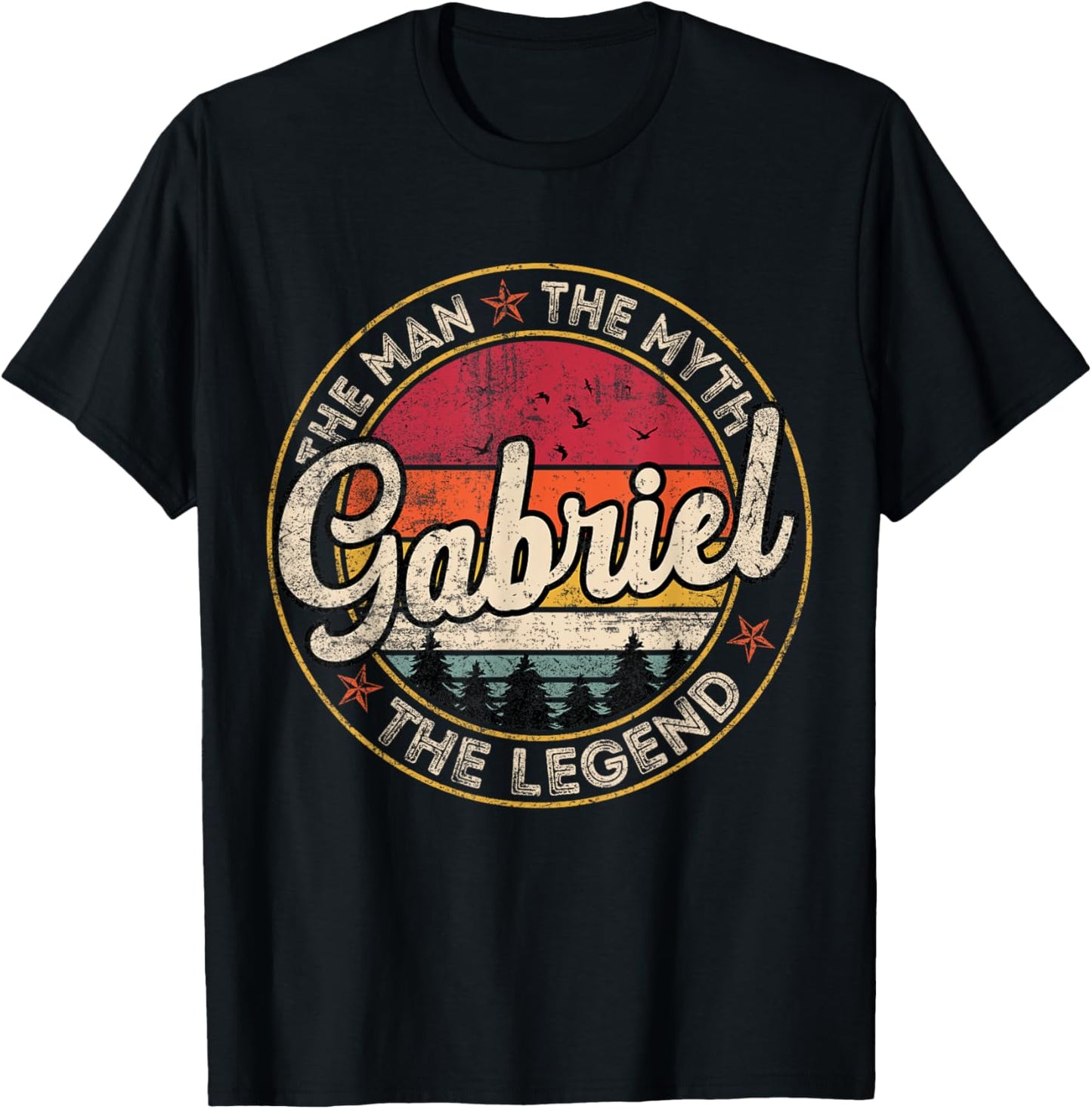 Gabriel The Man The Myth The Legend Personalized Name T-Shirt - T-Shirt | Black