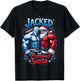 Jacked Frost and Pumped Santa Claus Christmas Gym Workout T-Shirt - T-Shirt | Black