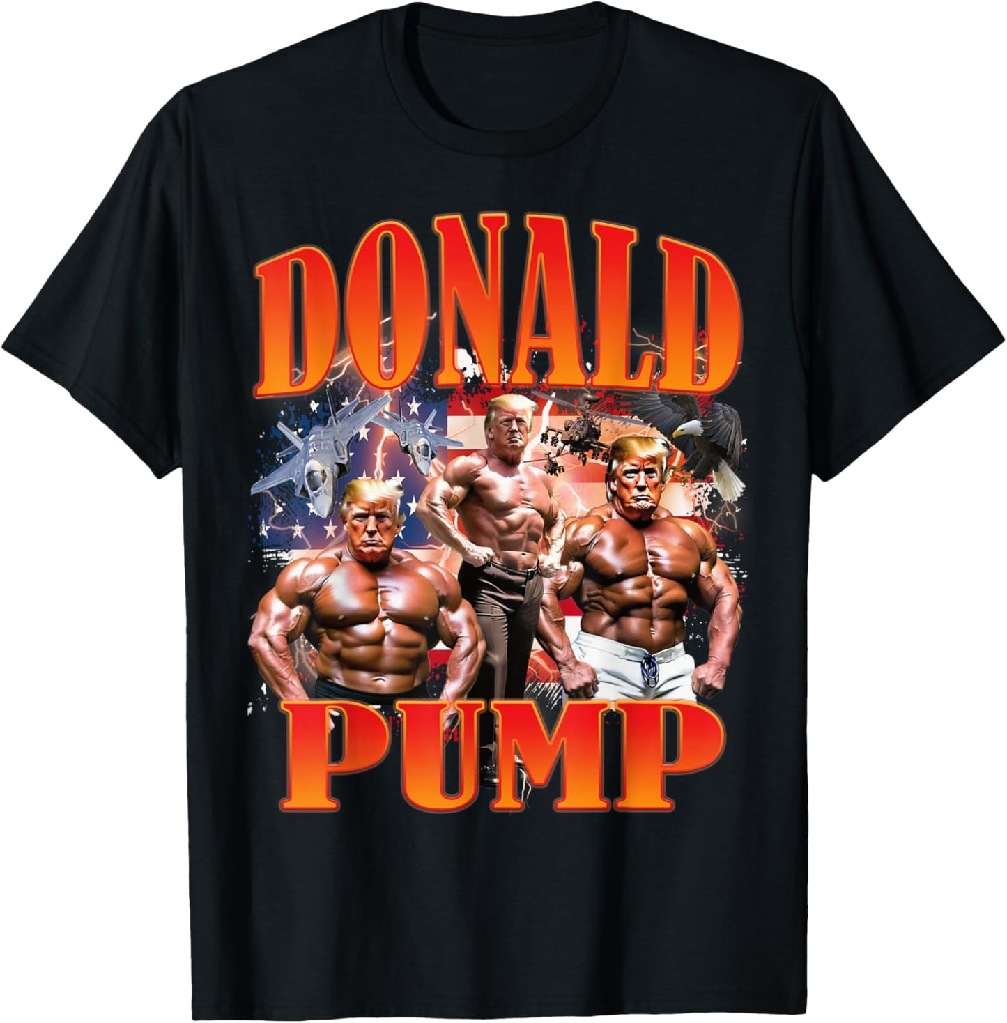 Funny Donald Pump Pro Trump 47TH 45TH GYM USA Supporter Men T-Shirt - T-Shirt | Black