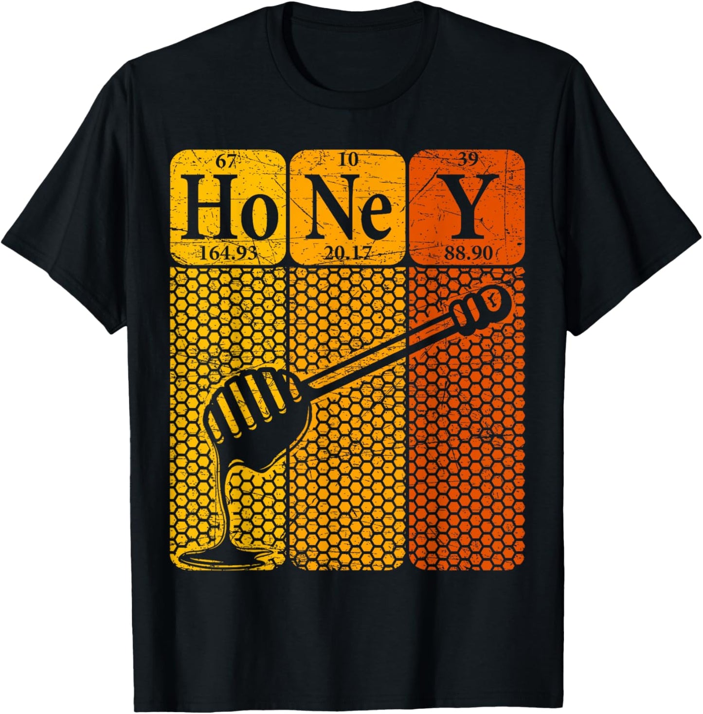 Honey Periodic Table Elements Beekeeper Retro Apiarist T-Shirt - T-Shirt | Black