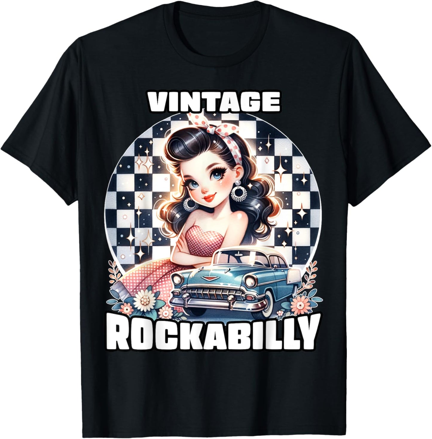 Vintage Rockabilly 50s Sock Hop Dance Doo Wop 1950s Art T-Shirt - T-Shirt | Black