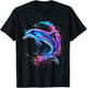 Dolphin Ocean Sea Animal Lover Artwork Sea Ocean Dolphin T-Shirt - T-Shirt | Black