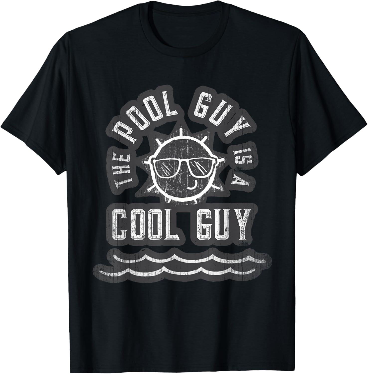 Funny THE POOL GUY Is a COOL Boy Cabana Summer Trip Crew T-Shirt - T-Shirt | Black