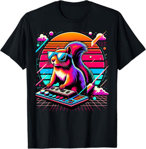 and Kids Vintage Retro Squirrel Lover T-Shirt - T-Shirt | Black