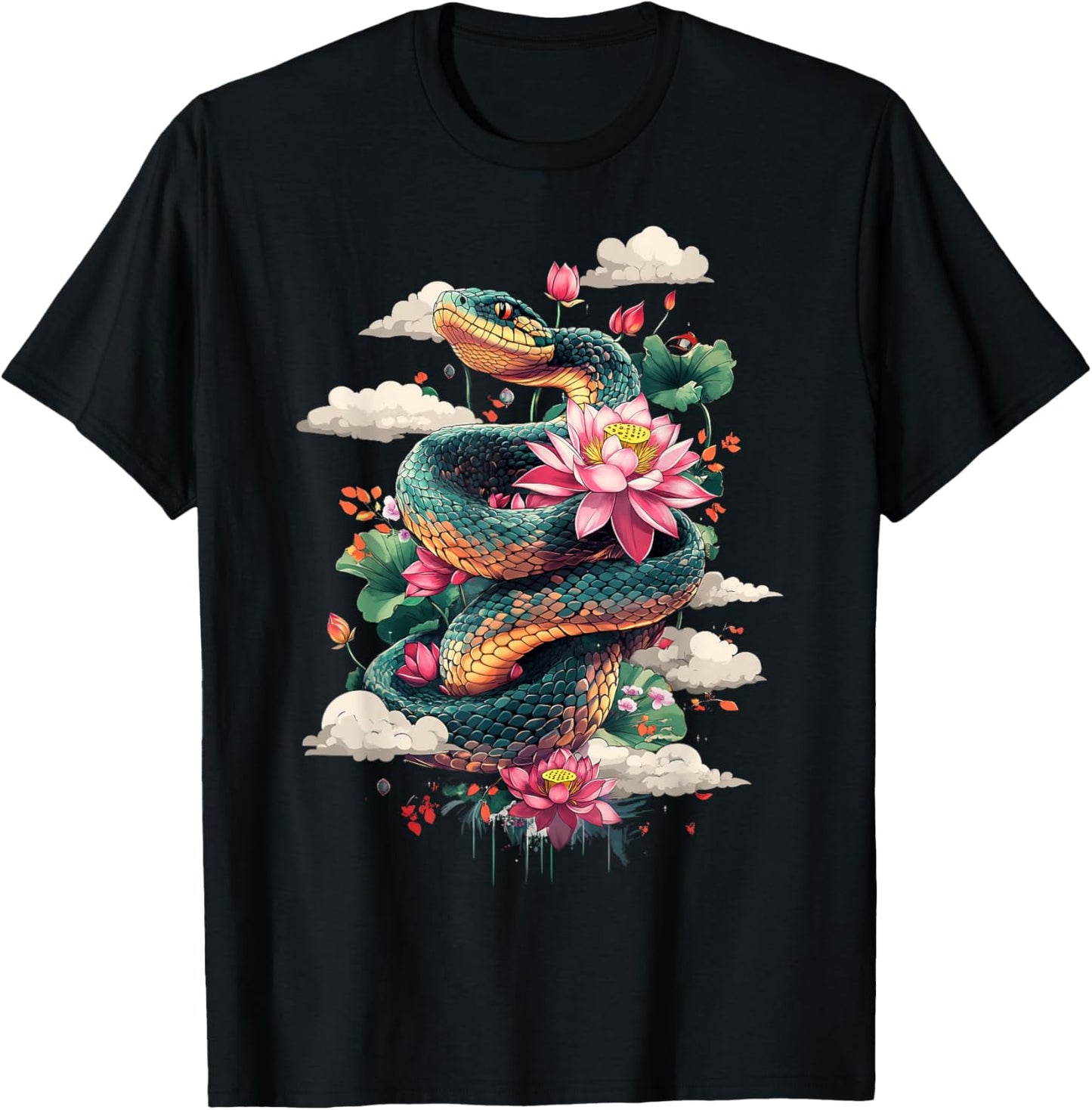 Year Of The Snake 2025 Cool Snake Graphic Art T-Shirt - T-Shirt | Black