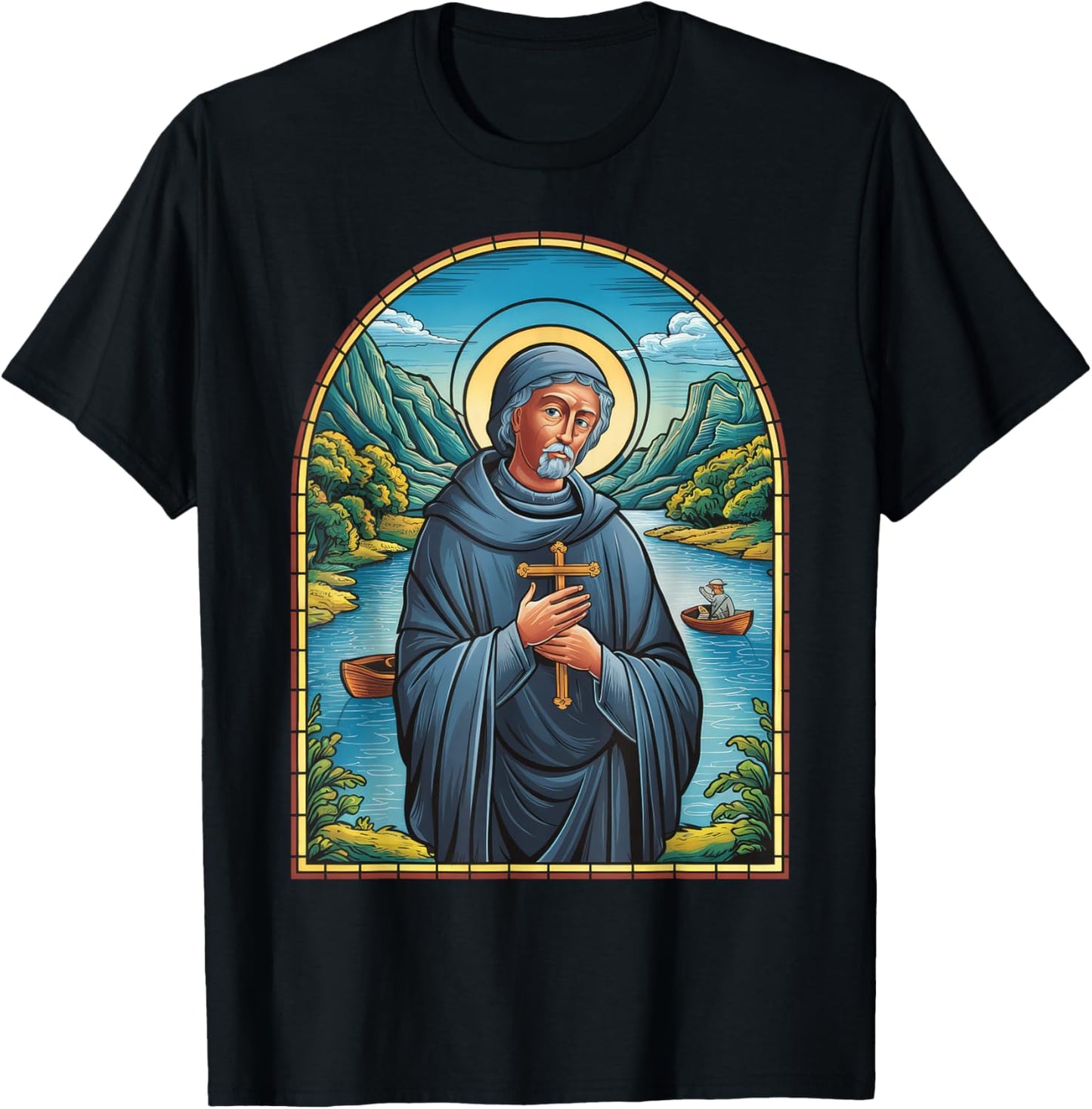 St Martin de Porres Catholic Church Black Saints Peru Cross T-Shirt - T-Shirt | Black