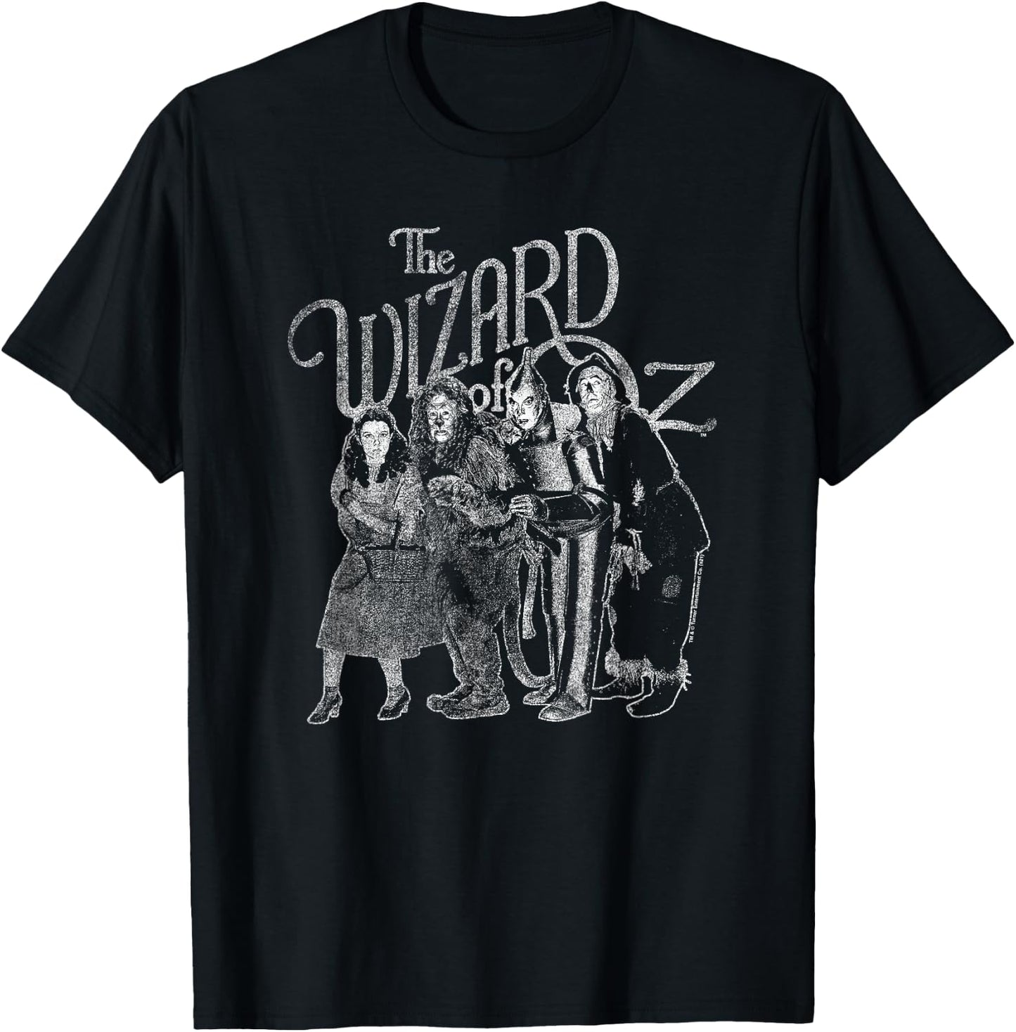 Wizard of Oz Gray Tonal Cast Photo T-Shirt - T-Shirt | Black