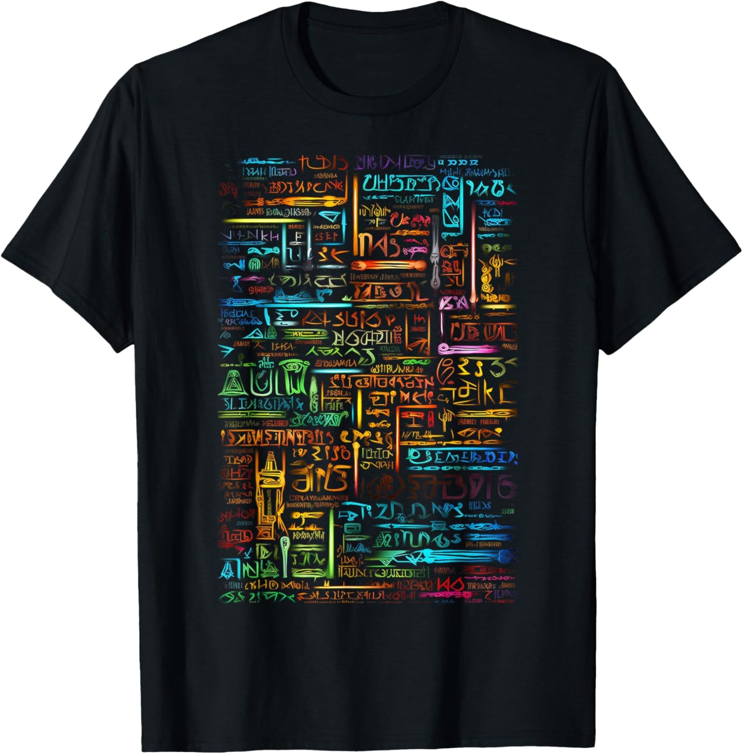 Colorful Art Graphic Motif Artwork T-Shirt - T-Shirt | Black