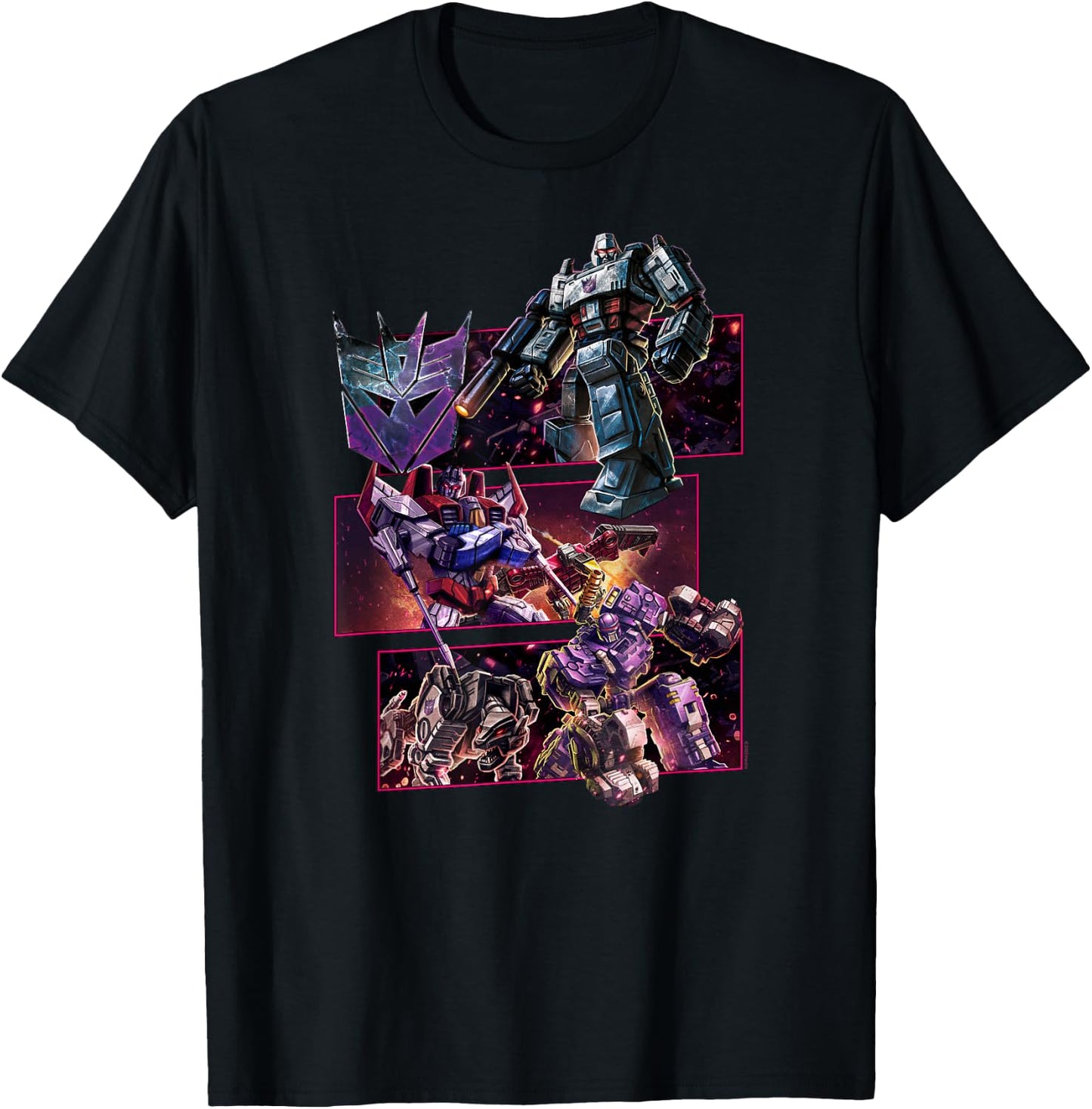 Transformers: War For Cybertron Decepticon Panels T-Shirt - T-Shirt | Black