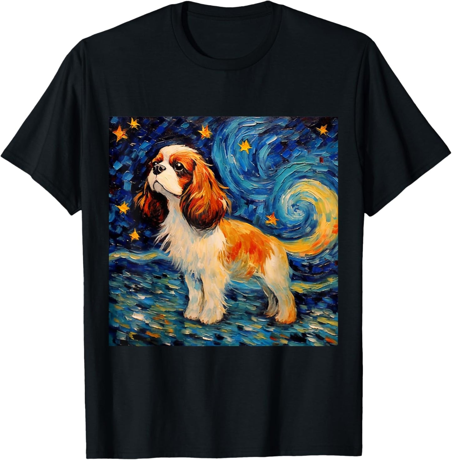 Cavalier King Charles Spaniel Starry Night T-Shirt - T-Shirt | Black