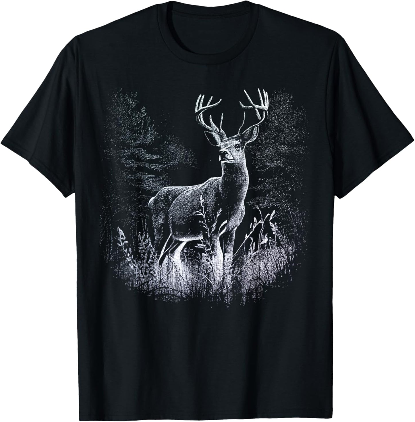 Deer Forest Nature Lover Deer Hunting Hunter T-Shirt - T-Shirt | Black