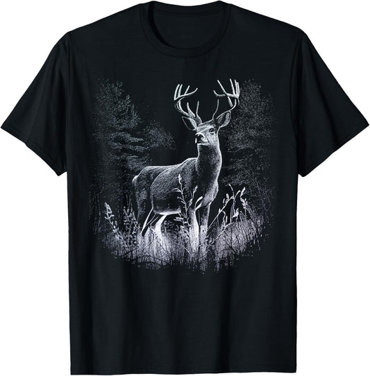 Deer Forest Nature Lover Deer Hunting Hunter T-Shirt - T-Shirt | Black