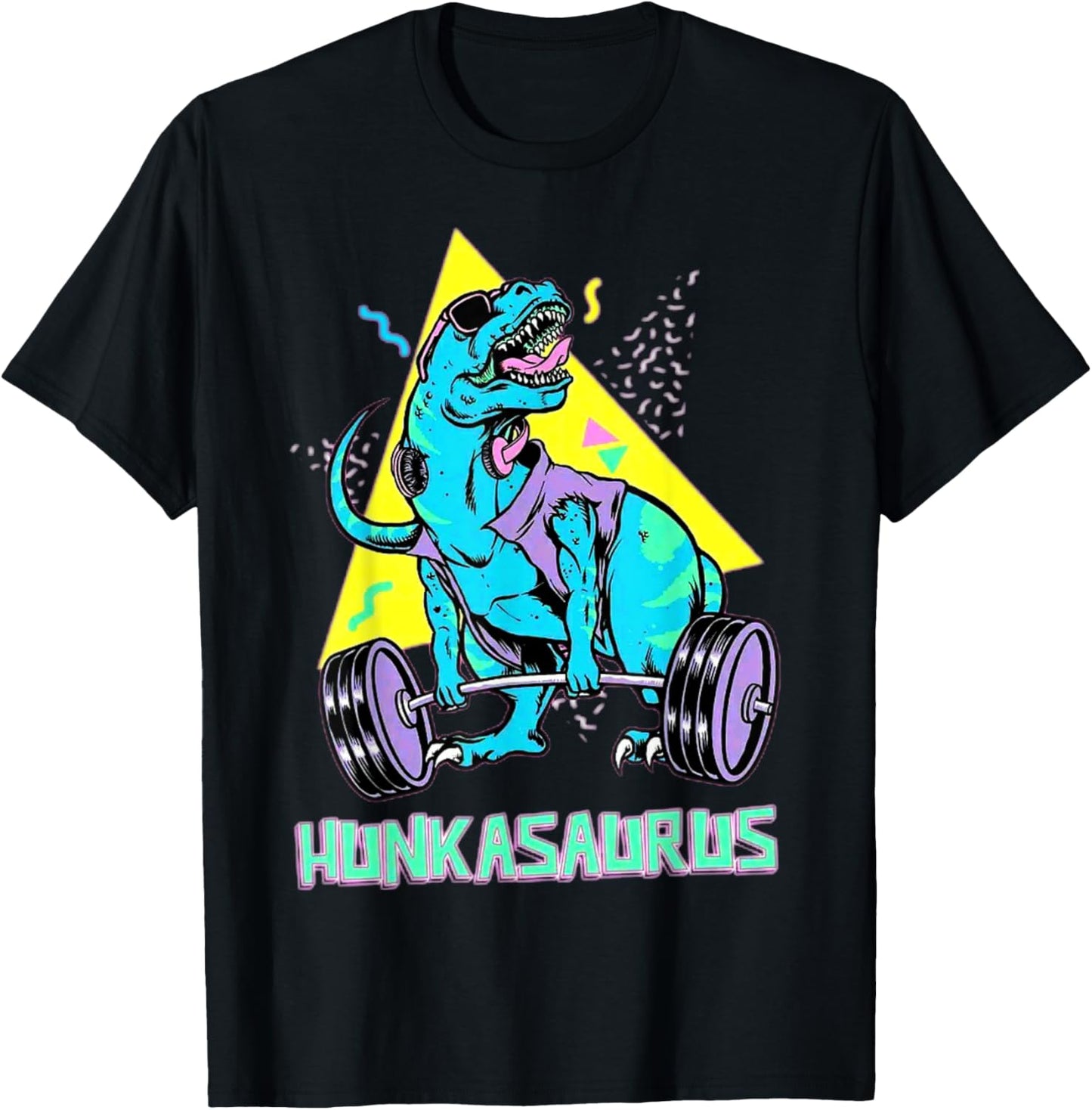 Hunkasaurus Weightlifting Bodybuilding Gym Workout Muscle T-Shirt - T-Shirt | Black