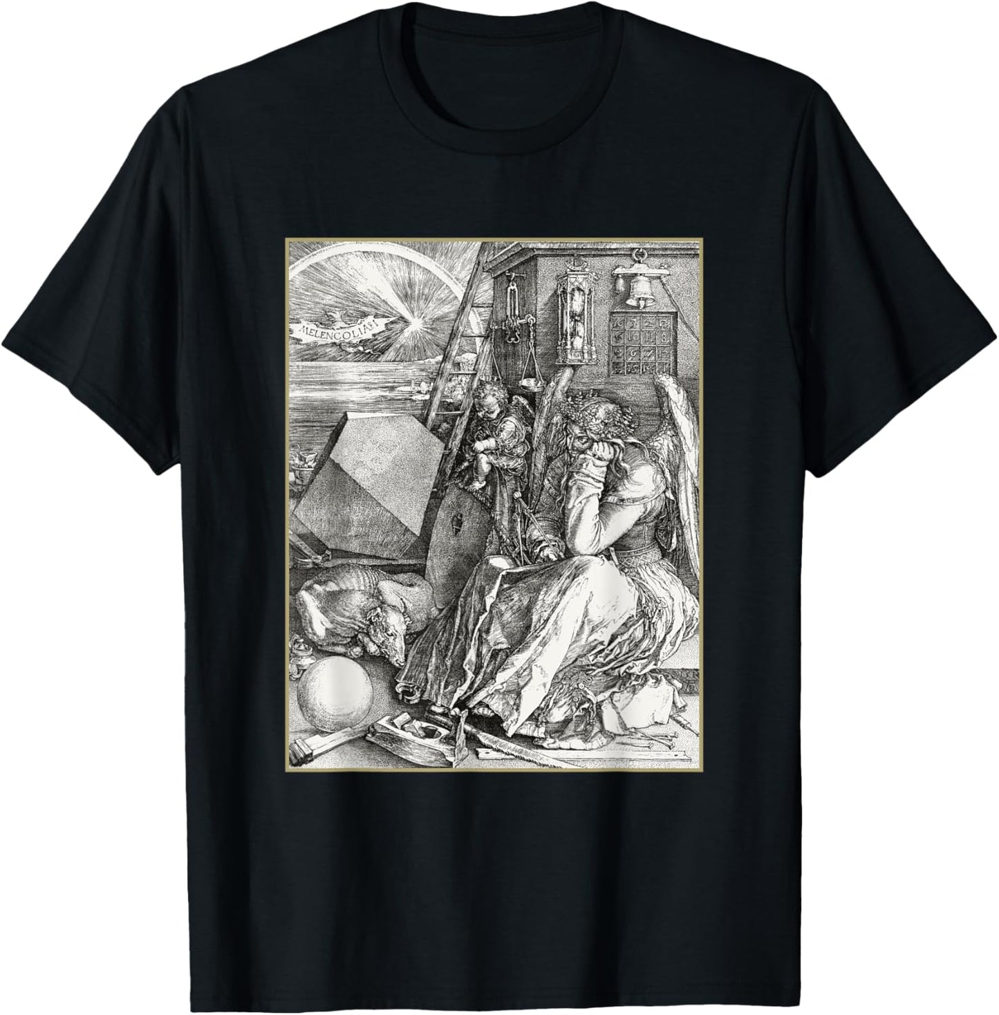 Albrecht Durer Melancolia Vintage T-Shirt - T-Shirt | Black