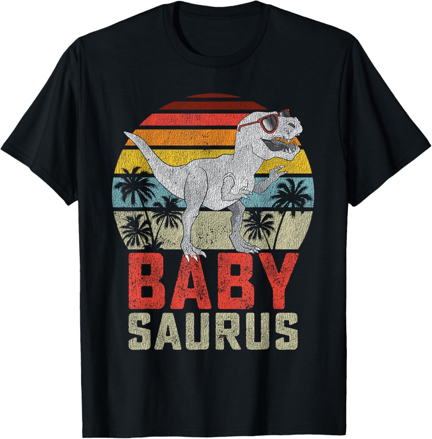 Babysaurus T Rex Dinosaur Baby Saurus Family Matching T-Shirt - T-Shirt | Black