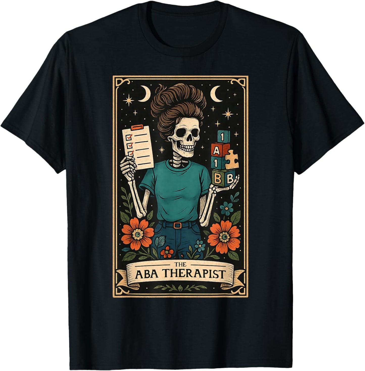 The ABA Therapist Behavior Analyst Behavior Analysis Tarot T-Shirt - T-Shirt | Black