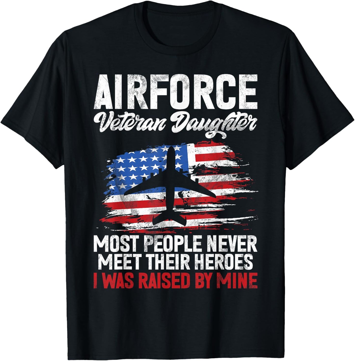 Airforce Veteran Daughter Memorial Day Granddaughter T-Shirt - T-Shirt | Black