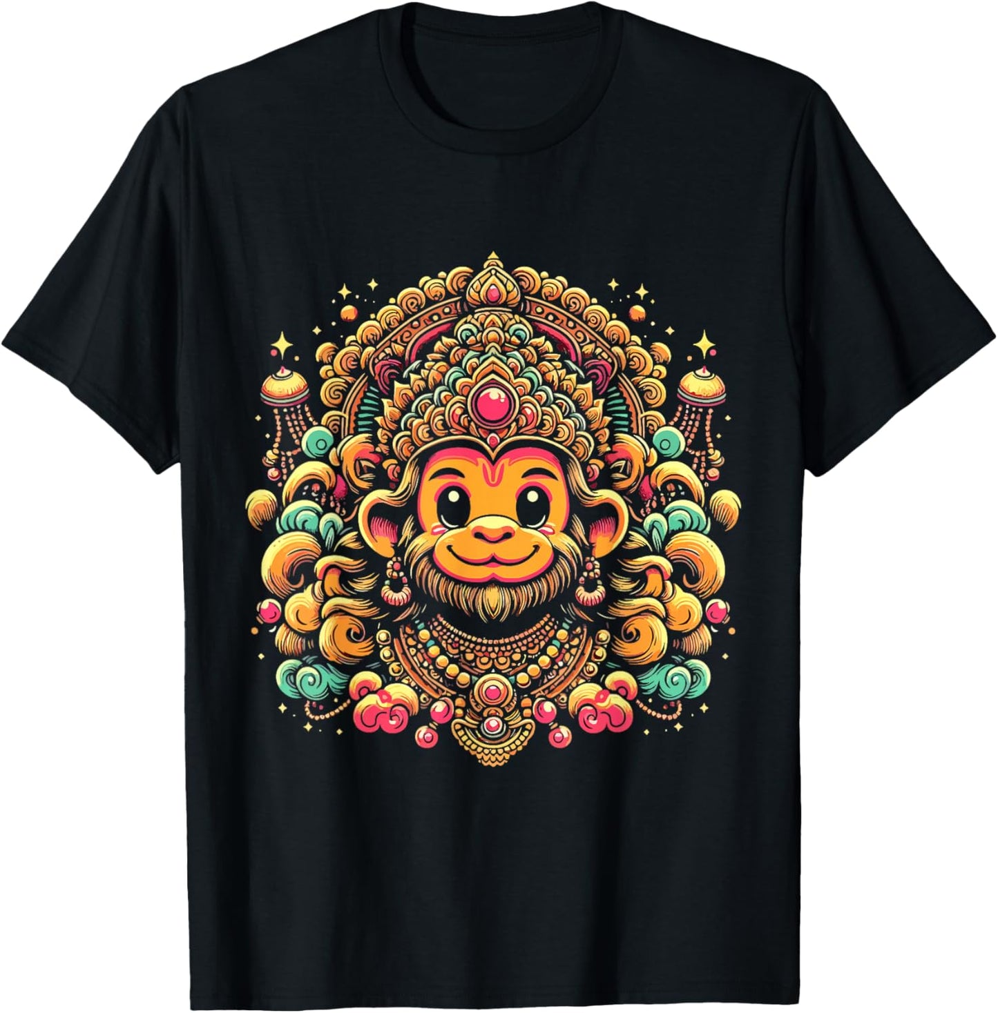 Hanumanji Hanuman Hindu Monkey God Lover Devotee T-Shirt - T-Shirt | Black